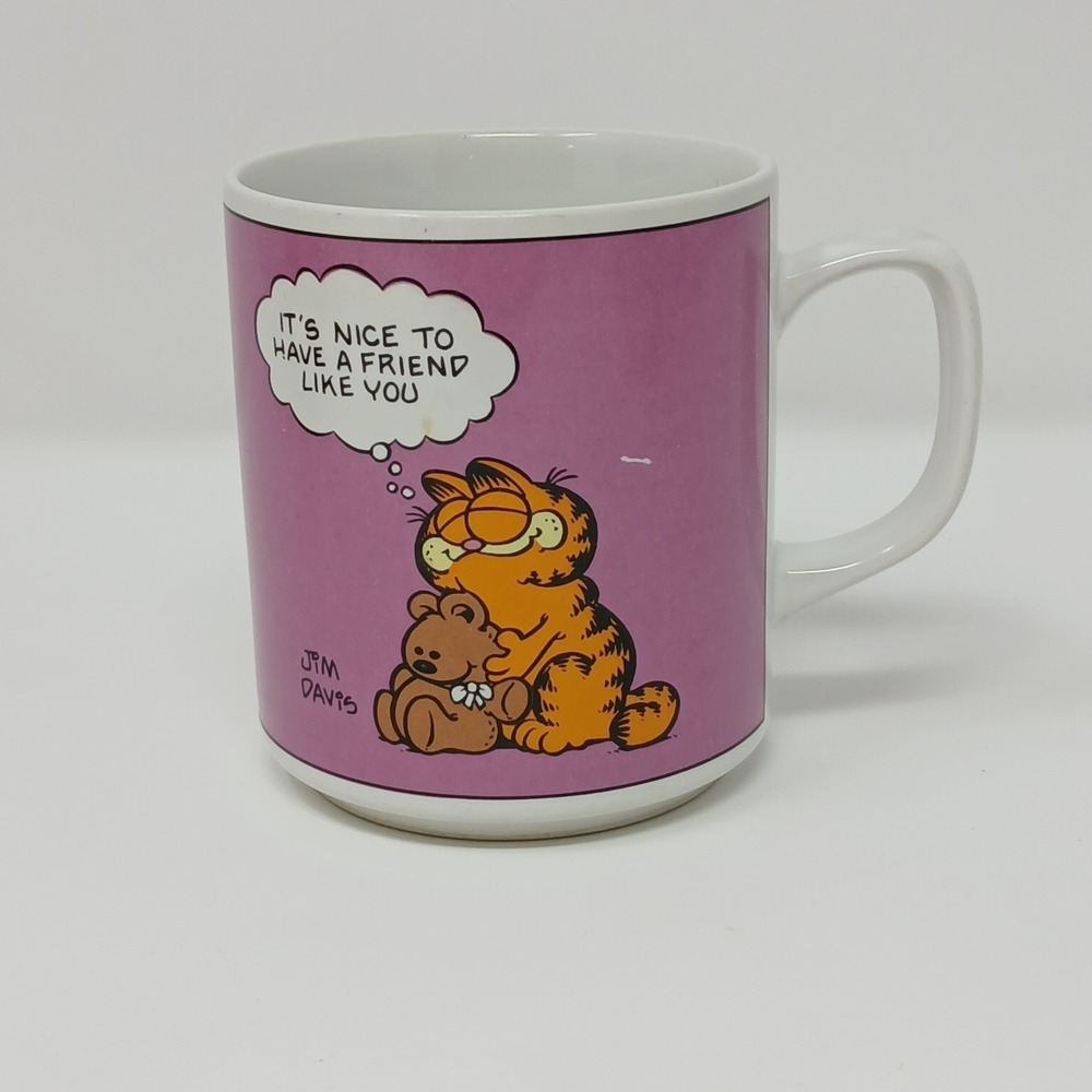 Enesco 1978 Garfield Coffee Cup "It's Nice To Have A Friend Like You"‎ Jim Davis